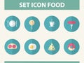 Collection vector flat icons with thin line elements. Royalty Free Stock Photo