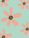Cute pattern with chamomile in pastel colors. Royalty Free Stock Photo