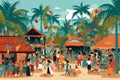 Dream Vacations: Captivating Illustrations of Must-Visit Destinations Around the World Royalty Free Stock Photo