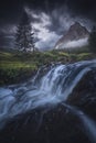 Dream waterfall , from dolomite Royalty Free Stock Photo