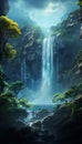 Dream Waterfall an image of a beautiful waterfall surr_007 Royalty Free Stock Photo