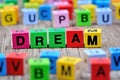 Dream word on table Royalty Free Stock Photo