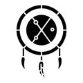 Dreamcatcher black icon, concept illustration, vector flat symbol, glyph sign.