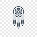 Dreamcatcher concept vector linear icon isolated on transparent