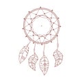 dreamcatcher feather native boho and tribal hand drawn style