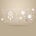 Dreamcatcher icon on a brown background with elegant style and modern design infographic.