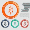 Dreamcatcher icon on the red, blue, green, orange buttons for your website and design with space text.