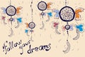 Dreamcatcher motivation card. Follow your dreams Royalty Free Stock Photo
