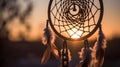 Dreamcatcher - Native American Decoration At Sunset, generative ai