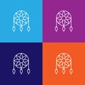 Dreamcatcher ornamental decoration outline icon. Elements of independence day illustration icon