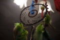 Dreamcatcher in the room. Ancient amulet to scare away evil spirits.