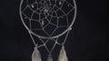 Dreamcatcher with smoke concept of calm, pacification, care and protection