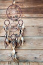 Dreamcatcher, spiritual folk american native indian amulet. Shaman Royalty Free Stock Photo