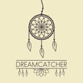 Dreamcatcher vector design element with text