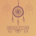 Dreamcatcher vector poster on gradient background