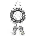 Dreamcatcher vector on white background