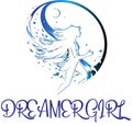 Dreamer Girl Logo Vector File Royalty Free Stock Photo