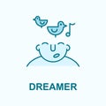 dreamer on mind field outline icon Royalty Free Stock Photo