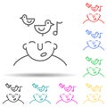 dreamer on mind multi color style icon. Simple thin line, outline vector of what is in your mind icons for ui and ux, website or Royalty Free Stock Photo