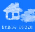 Dreamhouse Cloud Means Finding Your Dream House Or Apartment - 3d Illustration