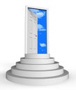 Dreamhouse Doorway Icon Means Finding Your Dream House Or Apartment - 3d Illustration Royalty Free Stock Photo