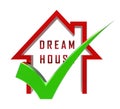 Dreamhouse Icon Means Finding Your Dream House Or Apartment - 3d Illustration Royalty Free Stock Photo