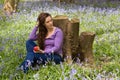 Dreaming in a bluebells forest Royalty Free Stock Photo
