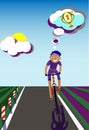 Dreaming cyclist in training Royalty Free Stock Photo