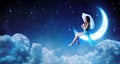 Dreaming In The Fantasy Night Royalty Free Stock Photo