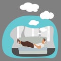 dreaming flat vector illustration Royalty Free Stock Photo
