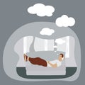 dreaming flat vector illustration Royalty Free Stock Photo