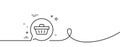 Dreaming of Gift line icon. Present box sign. Continuous line with curl. Vector Royalty Free Stock Photo