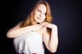 Dreaming ginger young woman Royalty Free Stock Photo