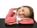 Dreaming little girl isolated Royalty Free Stock Photo