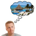 Dreaming about perfect holiday vacation Royalty Free Stock Photo