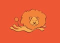 Dreaming relaxing cartoon lion vector illustration Royalty Free Stock Photo