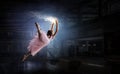 Dreaming to become ballerina. Mixed media Royalty Free Stock Photo