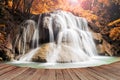 Dreaming of water fall on a empty wooden pier Royalty Free Stock Photo