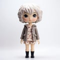 Dreamlike Girl With Gray Hair Wearing Jacket - Limited Color Range