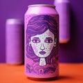 Dreamlike Illustrations: A Beautiful Orange Purple Can Of Beer