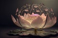 Dreamlike image of light glow lotus flower or water lily with transparent pink