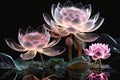 Dreamlike image of light glow lotus flower or water lily with transparent pink Royalty Free Stock Photo