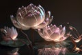 Dreamlike image of light glow lotus flower or water lily with transparent pink Royalty Free Stock Photo