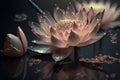 Dreamlike image of light glow lotus flower or water lily with transparent pink Royalty Free Stock Photo