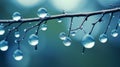 Dreamlike Water Drops On Tree Branches Wallpaper