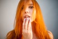 Dreammy portrait of redhead in soft focus Royalty Free Stock Photo