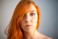 Dreammy portrait of redhead woman in soft focus Royalty Free Stock Photo