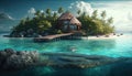 Dreams AI Generated Dream Digital Art of Beautiful and Amazing Tropical Island Paradise