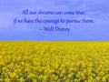 Dreams can come true - Inspirational Quote by Walt Disney Royalty Free Stock Photo