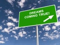 Dreams coming true traffic sign Royalty Free Stock Photo